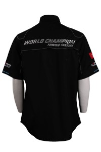 DS070 designs black embroidered logo uniforms  trailer industry companies  uniforms  maintenance  back view